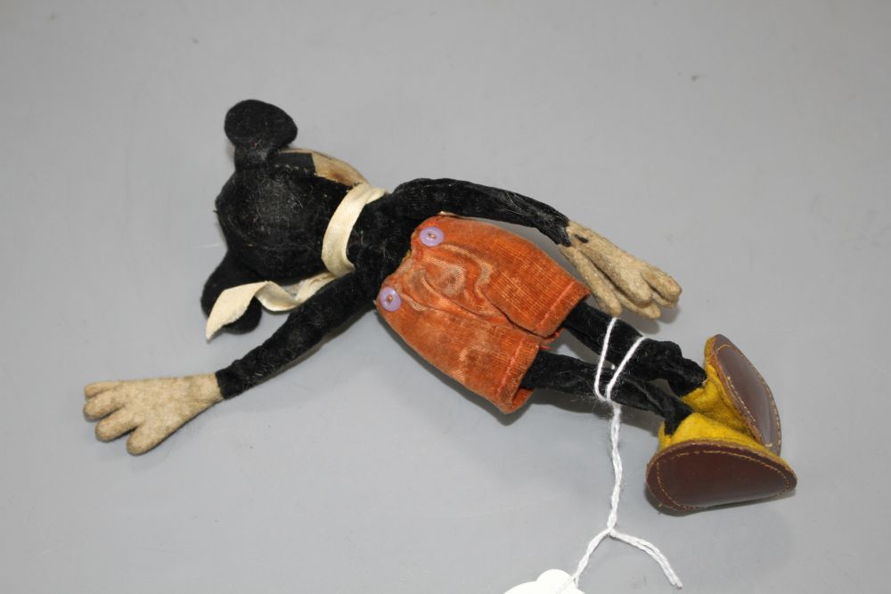 A Deans Mickey Mouse c.1930, good condition, no whiskers and slightly faded